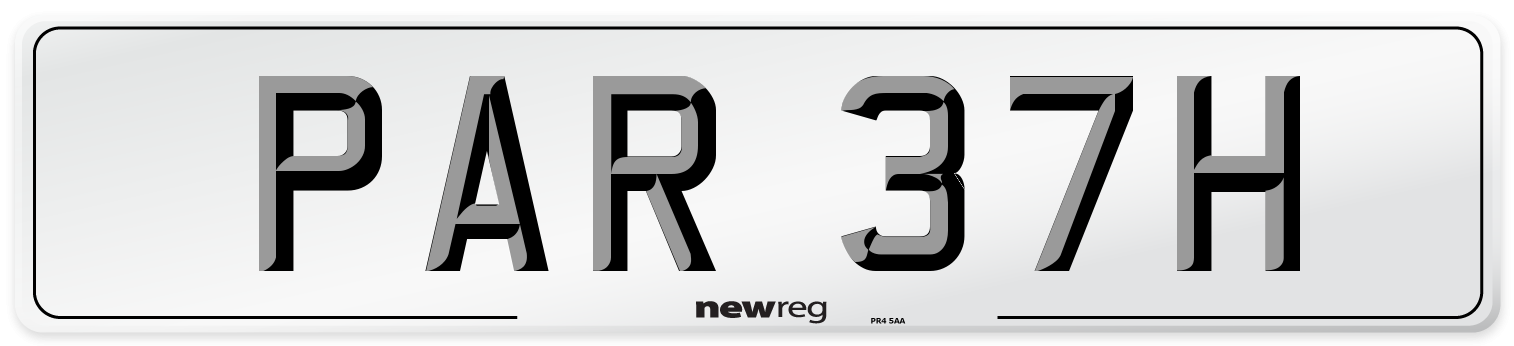 PAR 37H Number Plate from New Reg